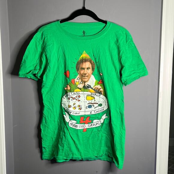 Unisex Kids Elf Green Graphic Short Sleeve Crewneck Tee Shirt Size Medium - Picture 7 of 7